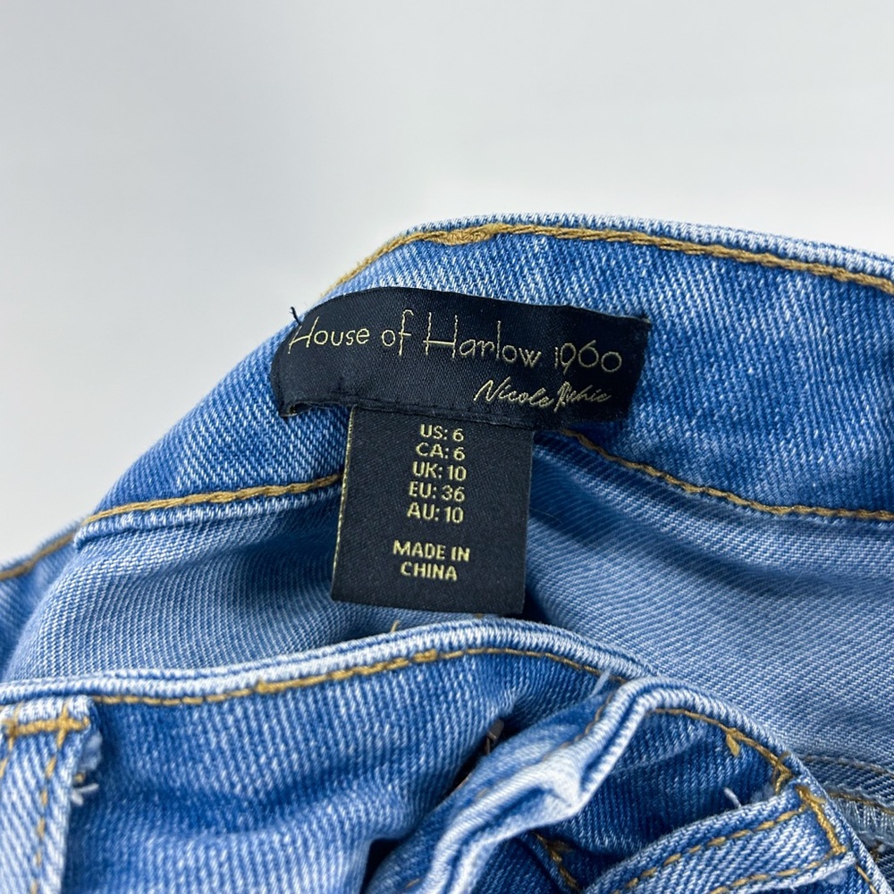 House of Harlow x Nicole Richie Denim Midi Skirt Front Slit Size 6 - Picture 5 of 6